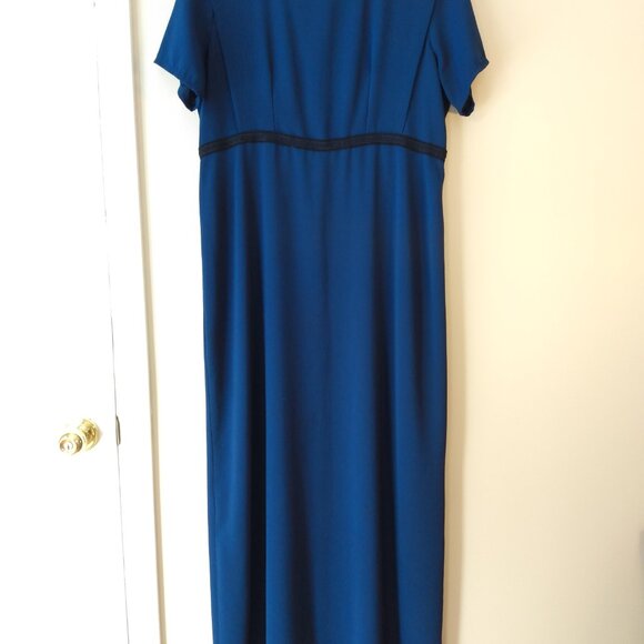 Amish Mennonite Cape Dress 40"B 32"W Blue with Black Lace Modest - Picture 3 of 10